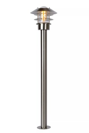 Lucide LED Lantaarnpaal Buiten E27 - IP44 - Mat chroom Lucide LED Lantaarnpaal Buiten E27 - IP44 - Mat chroom