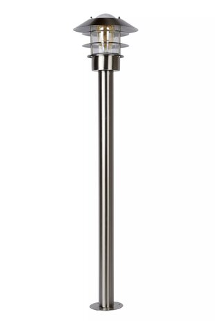 Lucide LED Lantaarnpaal Buiten E27 - IP44 - Mat chroom Lucide LED Lantaarnpaal Buiten E27 - IP44 - Mat chroom