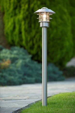Lucide LED Lantaarnpaal Buiten E27 - IP44 - Mat chroom Lucide LED Lantaarnpaal Buiten E27 - IP44 - Mat chroom
