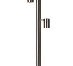 Lucide LED Sokkellamp Buiten - GU10 - 2x5W 2700K - IP44 - Mat chroom