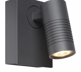 Lucide LED Dimbare Wandspot Buiten - 1x8W 2700K - IP54 - Antraciet