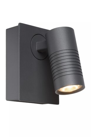 Lucide LED Dimbare Wandspot Buiten - 1x8W 2700K - IP54 - Antraciet Lucide LED Dimbare Wandspot Buiten - 1x8W 2700K - IP54 - Antraciet