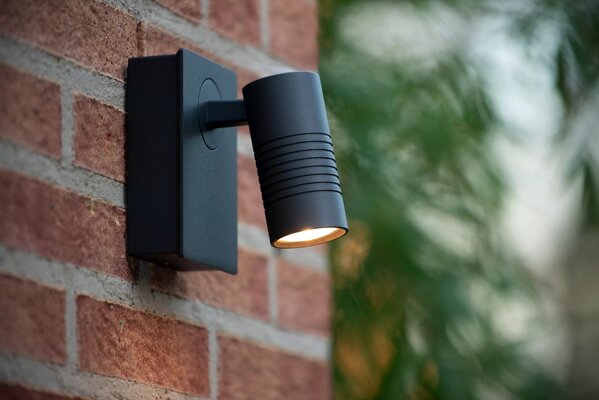 Lucide LED Dimbare Wandspot Buiten - 1x8W 2700K - IP54 - Antraciet Lucide LED Dimbare Wandspot Buiten - 1x8W 2700K - IP54 - Antraciet
