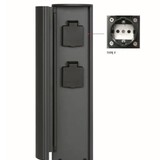 Lucide POWERPOINT - Buitenstopcontact zuil – Stopcontacten met randaarde – Type F - EUR/RUS standaard - Ø 10 cm - IP44 – Antraciet