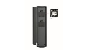 Lucide POWERPOINT - Buitenstopcontact zuil – Stopcontacten met randaarde – Type F - EUR/RUS standaard - Ø 10 cm - IP44 – Antraciet