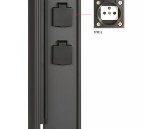 Lucide POWERPOINT - Buitenstopcontactenpaal - Stopcontacten met aardingspen - standaard - Ø 10 cm - IP44 - Antraciet