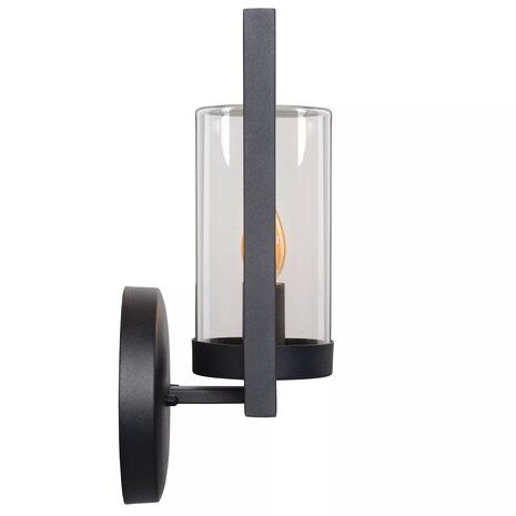 Lucide LED Wandlamp Buiten NISPEN - E14 fitting - IP44 - Zwart
