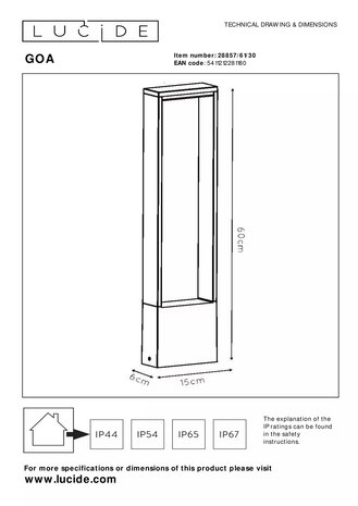 Lucide LED Sokkellamp Buiten - 1x10W 3000K - IP54 - Antraciet