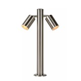 Lucide LED Sokkellamp Buiten - Â¯ 6,3 cm - GU10 - 2x5W 2700K - IP44 - Mat chroom