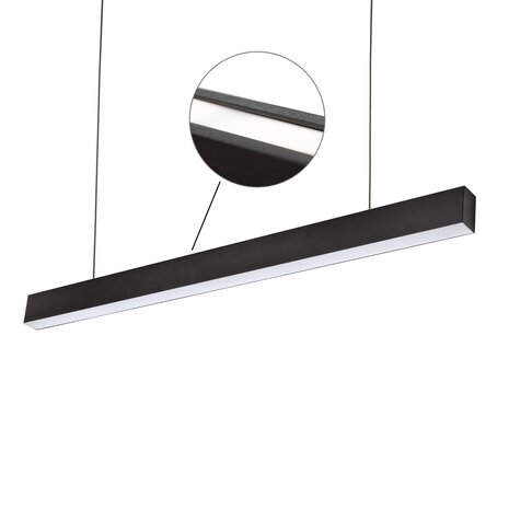 Spectrum voor de installateur LED Hanglamp zwart - 4000K helder wit licht - 72W - Up and down light - 168cm lang