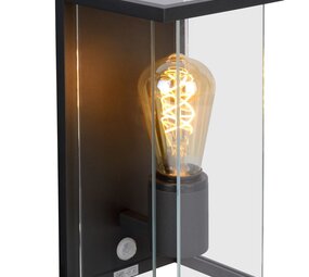 Lucide LED Wandlamp buiten CLAIRE - E27 fitting - IP54 - Beweging & schemerssensor - Antraciet Lucide LED Wandlamp buiten CLAIRE - E27 fitting - IP54 - Beweging & schemerssensor - Antraciet
