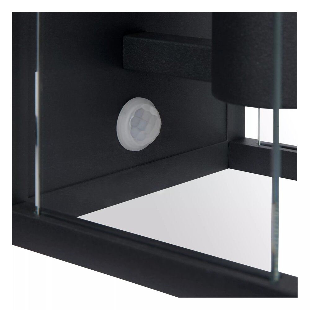 Lucide LED Wandlamp buiten CLAIRE - E27 fitting - IP54 - Beweging & schemerssensor - Antraciet