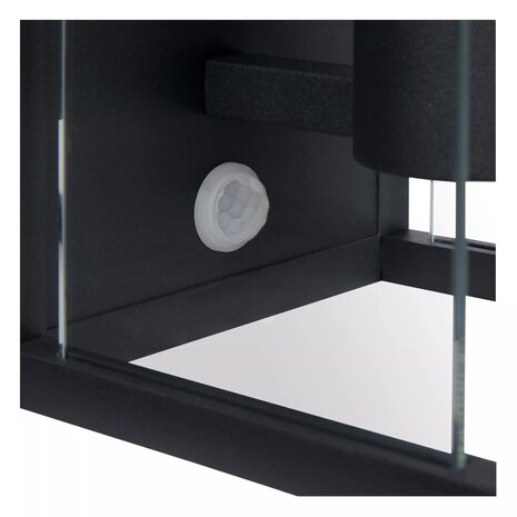 Lucide LED Wandlamp buiten CLAIRE - E27 fitting - IP54 - Beweging & schemerssensor - Antraciet