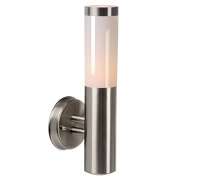Lucide LED Wandlamp Buiten KIBO - E27 fitting - IP44 - Mat chroom