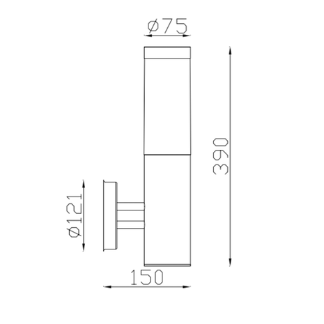 Lucide LED Wandlamp Buiten KIBO - E27 fitting - IP44 - Mat chroom