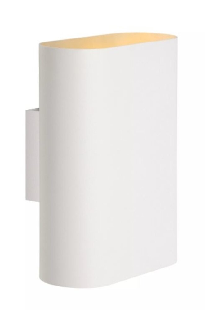 Lucide LED Wandlamp OVALIS - halfrond - Wit - voor 2x E14 - 230v aansluiting