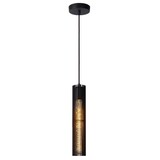 Lucide LED Hanglamp LIONEL - Mat Zwart - 340x65mm - E27 Fitting - max 40W - Metaal