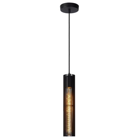 Lucide LED Hanglamp LIONEL - Mat Zwart - 340x65mm - E27 Fitting - max 40W - Metaal Lucide LED Hanglamp LIONEL - Mat Zwart - 340x65mm - E27 Fitting - max 40W - Metaal