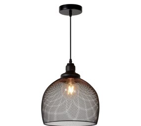 Lucide LED Hanglamp MESH - Zwart - Ø28 - 1xE27 - 60W - Metaal