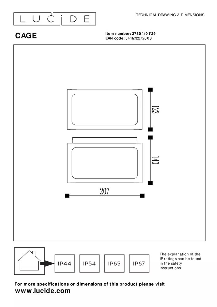 Lucide LED Wandlamp buiten CAGE - Antraciet - E27 fitting - IP44 - Antraciet Lucide LED Wandlamp buiten CAGE - Antraciet - E27 fitting - IP44 - Antraciet