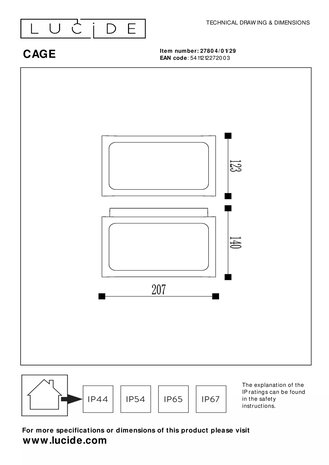 Lucide LED Wandlamp buiten CAGE - Antraciet - E27 fitting - IP44 - Antraciet Lucide LED Wandlamp buiten CAGE - Antraciet - E27 fitting - IP44 - Antraciet