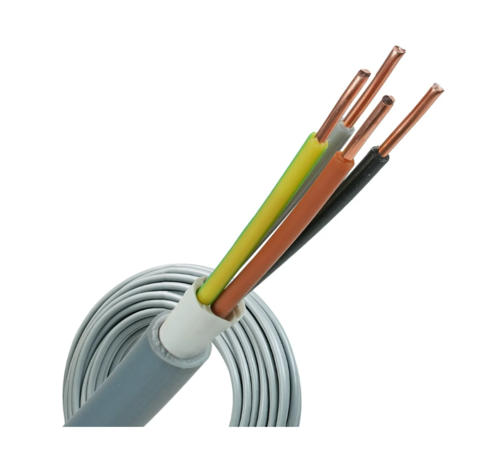 Installatiekabel YMvK - 100m 4x 2.5mm2 met grijze mantel rond