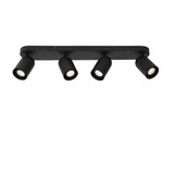 Lucide LED Plafondspot - Punch  Richtbaar - Zwart  Mat | 4x GU10 - 230v