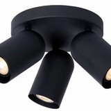 Lucide LED Plafondspot rond - Zwart - Punch - voor 3x GU10 - 230v aansluiting