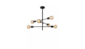 Lucide LED plafonnire LESTER - 6xE27 fitting - Zwart Lucide LED plafonnire LESTER - 6xE27 fitting - Zwart