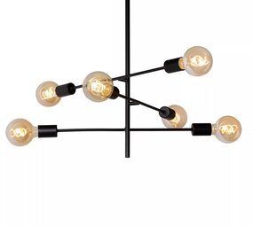 Lucide LED plafonnire LESTER - 6xE27 fitting - Zwart Lucide LED plafonnire LESTER - 6xE27 fitting - Zwart