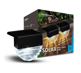 LED Wandlamp Solar - IP44 6lm - 4000K helder wit + RGB - Duo-pack