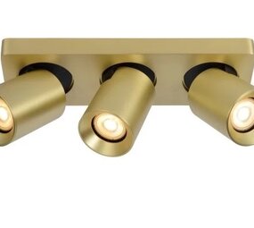 Lucide LED Plafondspot - Dim to warm - GU10 - 3x5W 2200K/3000K - Mat goud