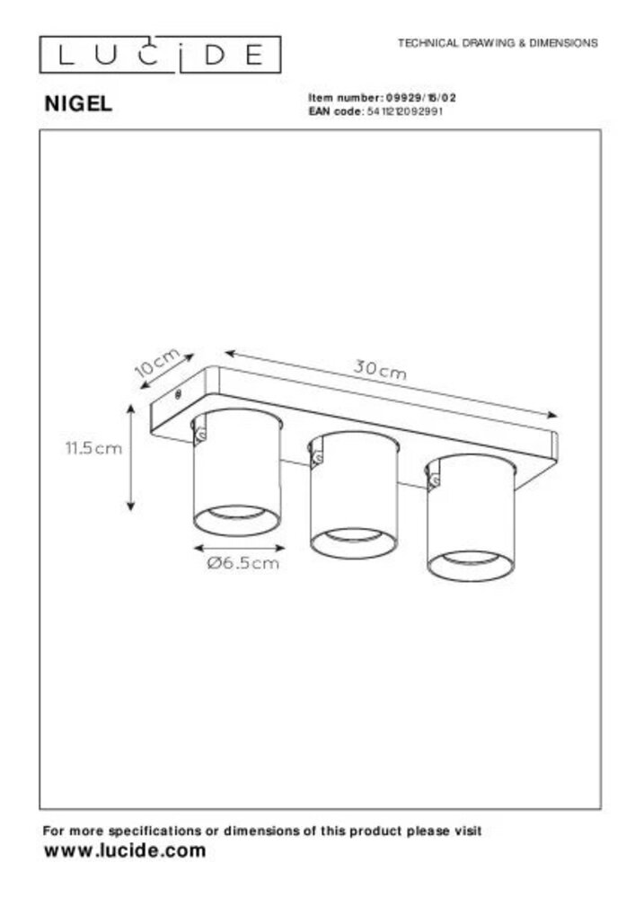 Lucide LED Plafondspot - Dim to warm - GU10 - 3x5W 2200K/3000K - Mat goud Lucide LED Plafondspot - Dim to warm - GU10 - 3x5W 2200K/3000K - Mat goud