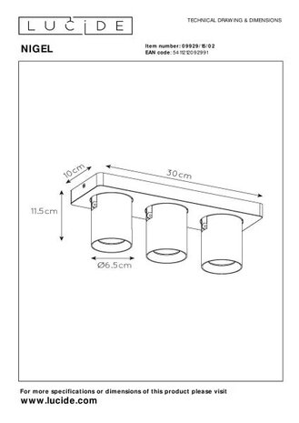 Lucide LED Plafondspot - Dim to warm - GU10 - 3x5W 2200K/3000K - Mat goud Lucide LED Plafondspot - Dim to warm - GU10 - 3x5W 2200K/3000K - Mat goud