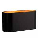 Lucide LED Wandlamp Ovaal - Zwart Goud met G9 fitting - 80x80x160 mm