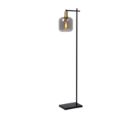 Lucide LED Vloerlamp - JOANET - Ø 19 cm - 1xE27 - Fumé smoked glas