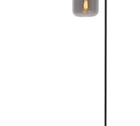 Lucide LED Vloerlamp - JOANET - Ø 19 cm - 1xE27 - Fumé smoked glas