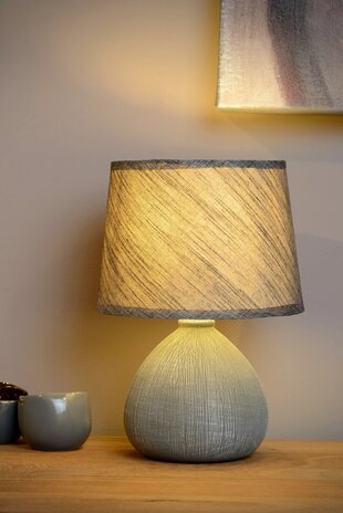 Lucide LED Tafellamp RAMZI - ¯18 cm - E14 fitting - Grijs Lucide LED Tafellamp RAMZI - ¯18 cm - E14 fitting - Grijs