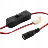 LED Strip klik connector- met schakelaar- voor 8mm strips- DC aansluiting