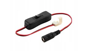 LED Strip klik connector- met schakelaar- voor 8mm strips- DC aansluiting