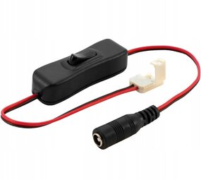 LED Strip klik connector- met schakelaar- voor 8mm strips- DC aansluiting