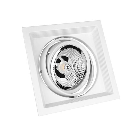 Spectrum LED Inbouwspot armatuur Vierkant - Wit  AR111 -  186MM - 1-Lichts  GU10 Fitting |  Kantelbaar excl. Lichtbron - 186x186x43mm