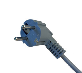 Aansluitsnoer hoekstekker - 2 meter - H03VV-F 3G0,75 - Grijs