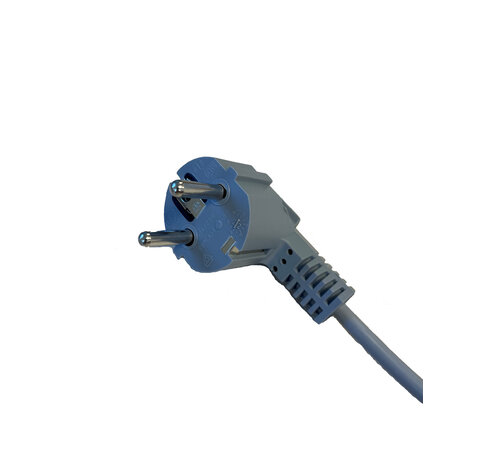 Aansluitsnoer hoekstekker - 2 meter - H03VV-F 3G0,75 - Grijs