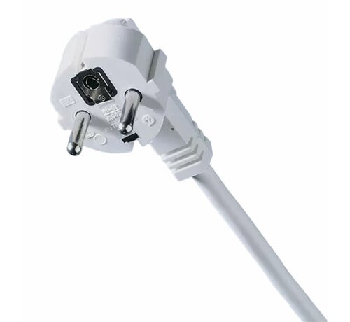 Aansluitsnoer hoekstekker - 2 meter - H03VV-F 3G0,75 - Wit