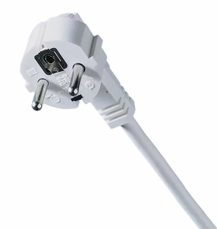 Aansluitsnoer hoekstekker - 2 meter - H03VV-F 3G0,75 - Wit Aansluitsnoer hoekstekker - 2 meter - H03VV-F 3G0,75 - Wit