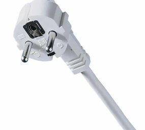 Aansluitsnoer hoekstekker - 5 meter - H03VV-F 3G0,75 - Wit