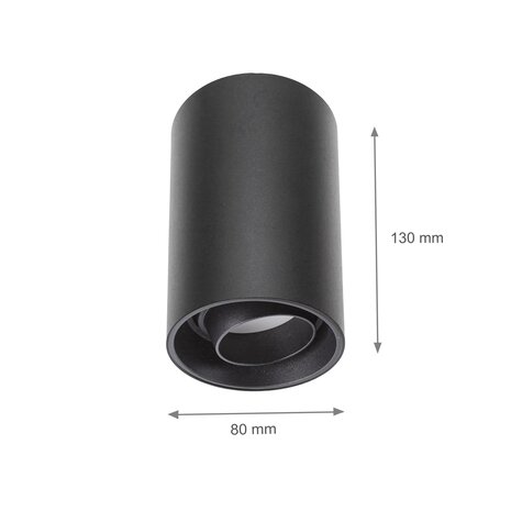 Spectrum voor de installateur LED plafondspot CHLOE LENS - 1x GU10 aansluiting - Mat zwart