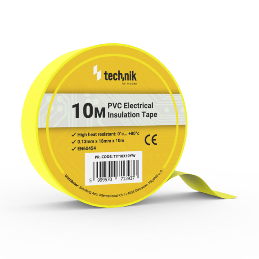 Technik Isolatietape 0,13mm*18mm*10 meter Geel Technik Isolatietape 0,13mm*18mm*10 meter Geel