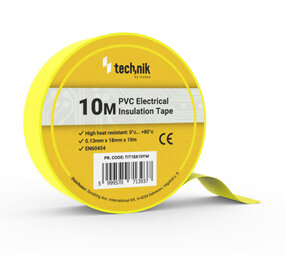 Technik Isolatietape 0,13mm*18mm*10 meter Geel